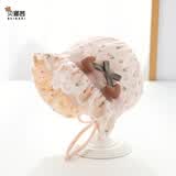 贝娜茜婴儿帽子春秋季宝宝遮阳帽婴幼儿渔夫帽女公主帽护耳帽保暖新款小 郁金香-粉色 0-6个月（38-43CM）