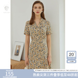 范思蓝恩正式气质通勤连衣裙女夏季收腰显瘦面试西装裙 油画黄 S
