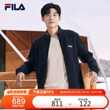 FILA 斐乐官方男子外套2025秋冬时尚基础休闲通勤立领针织上衣