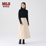 无印良品（MUJI）女式 木棉混 灯芯绒 A字裙 中长款半身裙子女款 美拉德 BE11CC3A 象牙色 M 160/66A