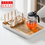 瓷牌茗茶具玻璃茶具套装可拆洗内胆飘逸杯泡茶壶居家办公懒人自动红茶泡茶器 尚型飘逸杯六彩杯+梯型架盘 500ml