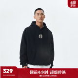 CHINISM  CH简约美式重磅简约连帽卫衣男士春秋潮流休闲宽松情侣帽衫上衣 活性黑 XL