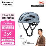SUNRIMOON 森瑞梦骑行头盔山地公路自行车头盔男女智能变色磁吸风镜 靛蓝 M