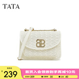 他她（TATA）时尚轻奢小方包女百搭单肩斜挎包女春季新款NB207BX3 白色 F