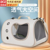 贝初众猫包外出便携包大号宠物背包猫咪外出包手提猫书包狗狗外出携带包 白灰-手提猫包/适合15斤内猫咪 大开口设计/方便爱宠进出 大空间舒适透气/可折叠