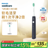 飞利浦（PHILIPS）电动牙刷 S1 成人情侣款送男生女友生日礼物 2种模式 洁齿护龈 柔力软毛 深蓝色HX2431/06