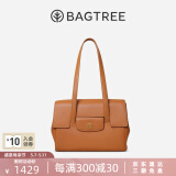 BAGTREE【明星同款】包包树海豚包轻奢品牌托特包大容量女士通勤女生包 中号-焦糖色 能装A4资料 520母亲节生日礼物送女神