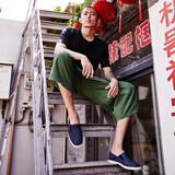 内联升老北京布鞋男鞋手工千层底亲子鞋牛仔巾舌边 套脚休闲驾车鞋8196A 8196G贴好胶底蓝色 41