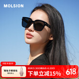 MOLSION陌森潮流太阳镜女2025肖战同款墨镜男方框高清偏光MS3129&MS3128 MS3129C10亮黑框+灰色片 偏光