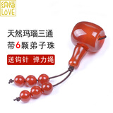 纳悟 红玛瑙三通藏式佛头配饰 金刚星月菩提手串佛珠念珠散珠配件diy 红玛瑙佛头14mm