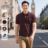 布克兄弟（BrooksBrothers）男夏季金羊刺绣珠地网眼修身短袖Polo衫 B645-深酒红色 M