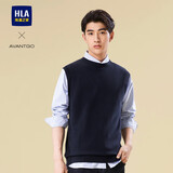 HLA海澜之家针织背心男春秋轻商务圆领修身保暖毛衣男