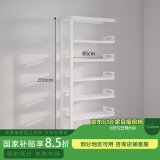 豫正豫正家用学生现代简约书籍馆多层落地置物架钢制简易图书馆书架 珍珠白单面六层2米高0.9m长副架