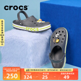 crocs卡骆驰洞洞鞋贝雅卡骆班轻便耐磨一脚蹬休闲鞋|205089 石板灰/青柠绿-0GX 39 (240mm)