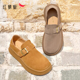 红蜻蜓勃肯鞋女2025春季单鞋厚底全包勃肯鞋WTC44660 灰色（单鞋） 37