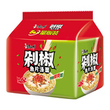 康师傅方便面 经典剁椒鱼片汤面五连包105g*5 泡面袋装速食 方便食品
