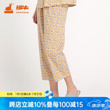 铜牛家居裤汗布印花居家女裤睡裤棉家居裤长裤女春夏VK034 碎花-白-黄 S (160/85)