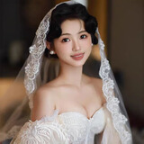 丛一楼红盖头新娘出嫁新款半透明头纱中式西式结婚礼秀禾头饰白色蒙头巾 白色头纱【约1.4米】