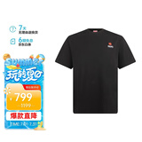 高田贤三（KENZO）男士黑色棉质小花朵绣标短袖T恤 FC6 5TS412 4SG 99J L礼物送男生