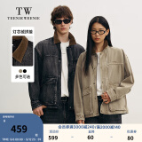 Teenie Weenie Men【男女同款】小熊男装牛仔夹克2025年春季新款拼接外套 黑色 M
