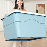 SPACEXPERT 衣物收纳箱车载塑料整理箱带轮外体积210L 80*58*46cm 蓝色1个装