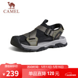 骆驼（CAMEL）户外休闲魔术贴包头洞洞沙滩运动凉鞋男 G14M076677 曙光绿/黑 44