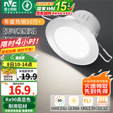 雷士（NVC）LED筒灯嵌入式三色可调筒射灯客厅天花灯走廊过道灯背景牛眼灯 铝材Ra90-砂银6W三色-孔75-85mm