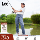 Lee春夏411舒适高腰小直脚蓝色水洗五袋款日常休闲女士牛仔裤潮流 浅蓝色(25裤长) 27(110-120斤可选)