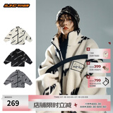 BJHG不计后果冬美式加厚仿羊羔绒棉服男潮宽松保暖毛绒情侣棉衣外套女 白色 M