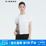 S.DEER圣迪奥新品晕染肌理拼接T恤S20280180 白色/90 M 165