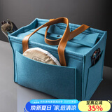 容山堂便携茶具收纳包户外旅行茶具收纳盒车载茶具收纳箱茶壶茶杯收纳袋 便携多功能茶具收纳包天蓝色