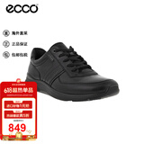 爱步（ECCO）男鞋休闲鞋 牛皮鞋面 舒适透气运动鞋  欧文系列511614黑色 43