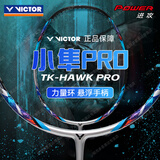 VICTOR威克多羽毛球拍单拍小隼猎鹰TK-HAWK碳纤维训练进阶级进攻型轻量 4U小隼PRO太空银HAWK-PRO