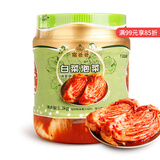 富爸爸 白菜泡菜1300g/瓶 颗状未切 韩式辣白菜泡菜  