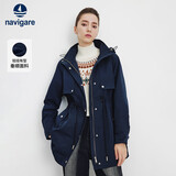 Navigare意大利小帆船女士中装风衣干练工装外套2331543506 海军蓝 S 