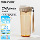 特百惠（Tupperware）茶韵500ML塑料杯 男女学生便携夏季水杯子大容量办公用 奶茶棕