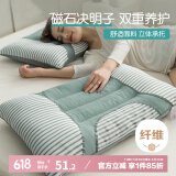 艾薇决明子磁石硬枕头枕芯护颈椎助睡眠 一只装 水绿 48*74cm