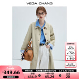 VEGA CHANG风衣女款2025新款春秋英伦风中长款宽松外套 卡其色 L