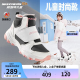 Skechers斯凯奇儿童棉鞋冬季时尚女童皮鞋短靴加绒保暖雪地靴8701648L