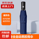 【全网爆款】手动UV折叠雨伞男女晴雨伞两用防晒遮阳黑胶伞 【自动款】藏青UV