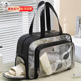 包贝勒游泳洗漱收纳包干湿分离男女大容量健身包海滩浴兜防水手提袋旅行 【带鞋仓】黑色干湿分离