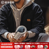 马登工装星际穿越底特律猎装夹克男春季J001美式帆布巴恩风翻领外套 黑色 XL