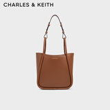 CHARLES&KEITH大容量通勤单肩托特包子母包生日新年礼物送女友CK2-30782647 Chocolate巧克力色 M
