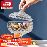 青苹果欧式玻璃糖缸糖果罐储物罐水果果盘果斗6.3英寸
