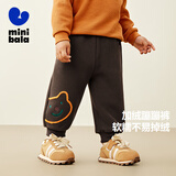 迷你巴拉男女童摇粒绒裤子婴儿卫裤初春保暖宝宝加绒长裤棉裤2025秋冬新品