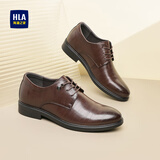 海澜之家HLA皮鞋男士商务秋冬正装德比鞋子男HAAPXM3EBH164 棕色增高款41