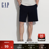 Gap男装夏季棉质重磅抽绳松紧短裤百搭多色休闲裤464954 黑色 L (175/84A) 亚洲尺码
