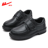 回力童鞋儿童皮鞋2026春秋新款男童黑色英伦风休闲鞋学生中大童演出鞋 黑色升级版 36 内长约23.2cm