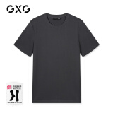 GXG男装 基础经典款短袖T恤男士夏季潮流情侣装纯色体恤 深灰色0 XL