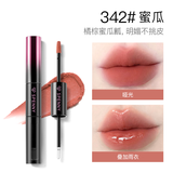 诗佩妮双头唇釉镜面水光唇蜜不易沾杯唇泥口红342#蜜瓜 炽光粉版